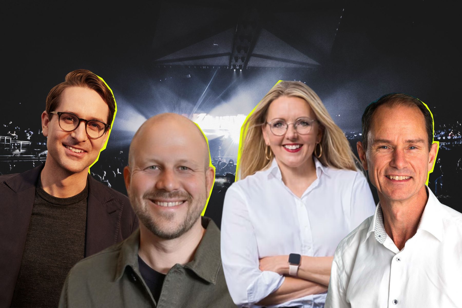 Erik Martinson, vd på Svea Solar, Christian Lystrup, vd på Vidde, Jenny Rundbladh, vd på SPP och Peter Roos, vd på Novatron Fusion Group. Foto: pressbilder.