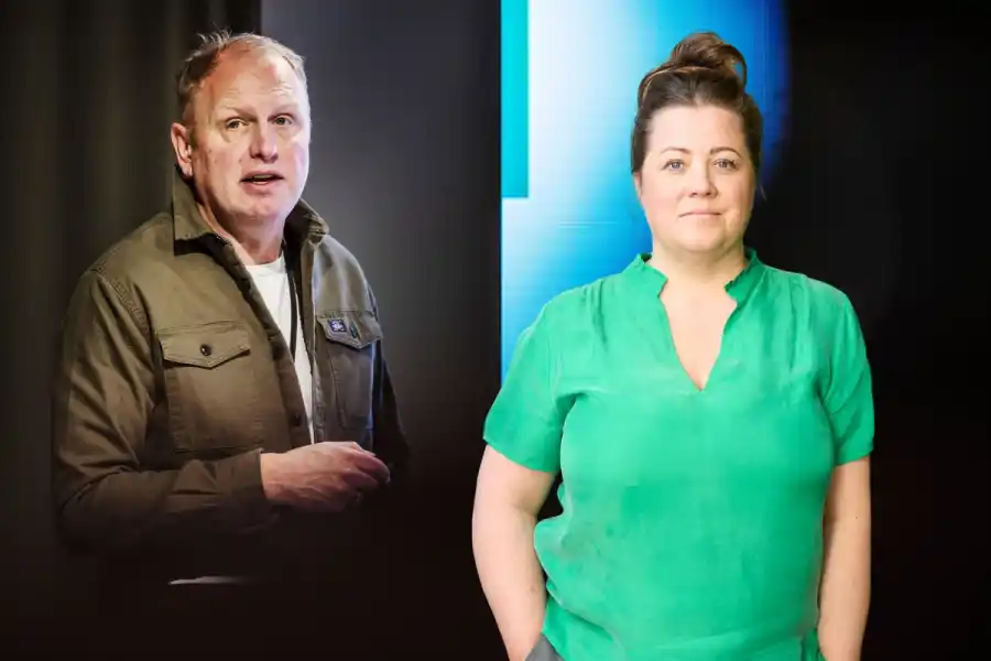 Henrik Henriksson, vd Stegra (foto: TT) och Karin Hallstan, kommunikationschef (pressbild).