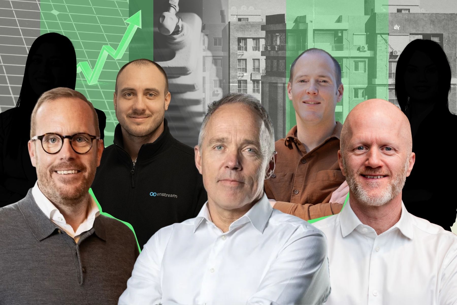 Några av bolagen på listan. Foto: Pressbilder. Design: Energy Loop.