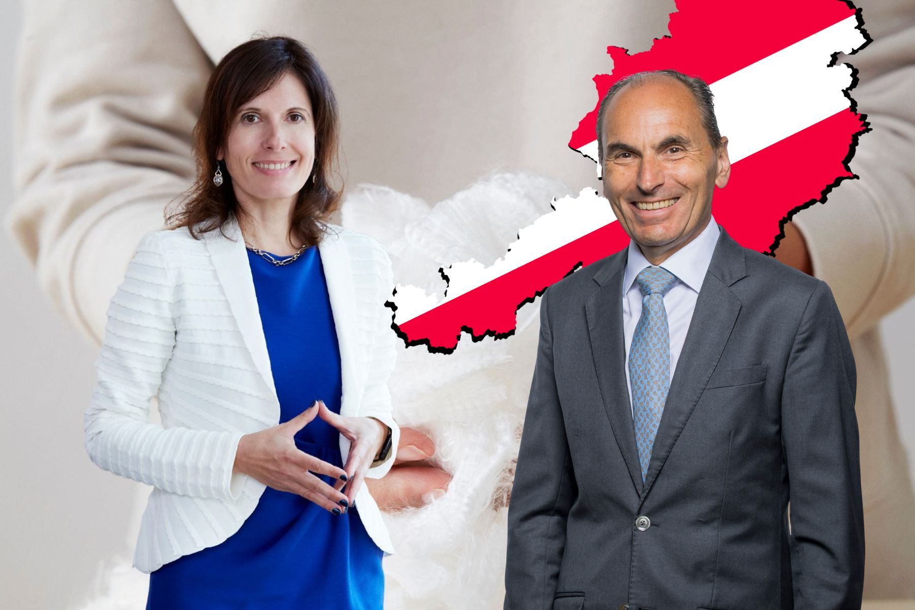 Roxana Barbieru, vd på Treetotextile och Georg Kasperkovitz, Lenzing. Foto: pressbilder.