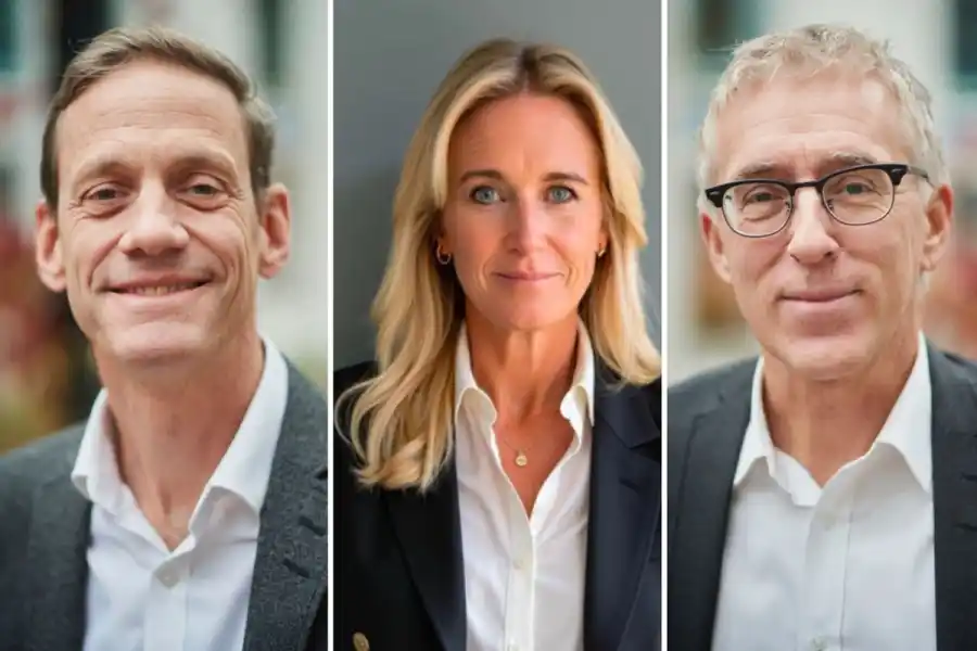 Joachim Werr, Jenny Carenco och Johan Fredriksson på Utfallsfonden. Foto: pressbilder.