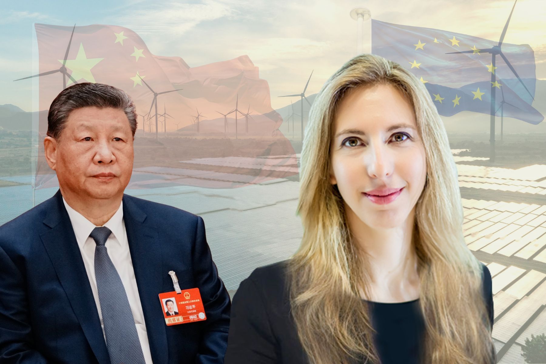 Xi Jinping, Kinas president och Michal Meidan, chef för kinastudier vid Oxford Institute for Energy Studies. Foto: Pressbilder (montage).