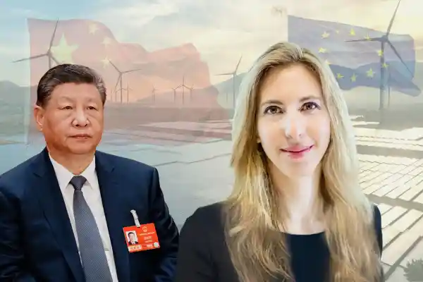 Xi Jinping, Kinas president och Michal Meidan, chef för kinastudier vid Oxford Institute for Energy Studies. Foto: Pressbilder (montage).