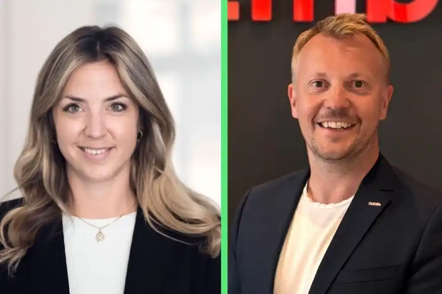 Sara Rasmussen, försäljningschef på Utility Cloud och Magnus Chöler, försäljningschef på Embriq. Pressbild.