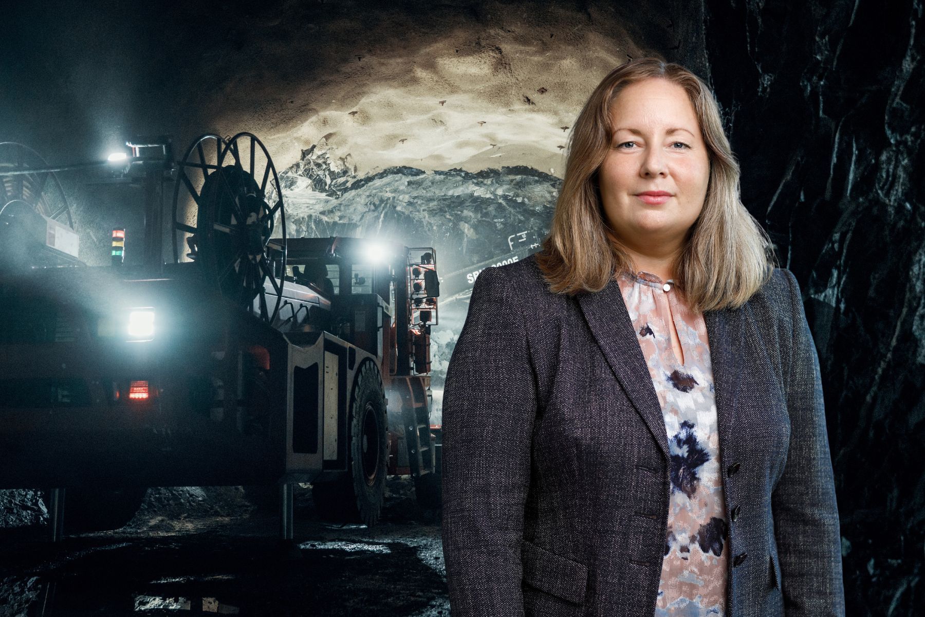 Joanna Lindahl på Boliden. Pressfoton (montage).