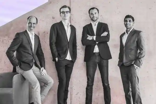Co-founder and former 2150 partner Christian Hernandez (left) alongside remaining partners Jacob Bro, Christian Jølck, and Rahul Parekh. Press photo