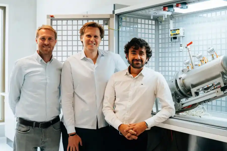 Founding team at D-CRBN, with David Ziegler in centre. Press photo
