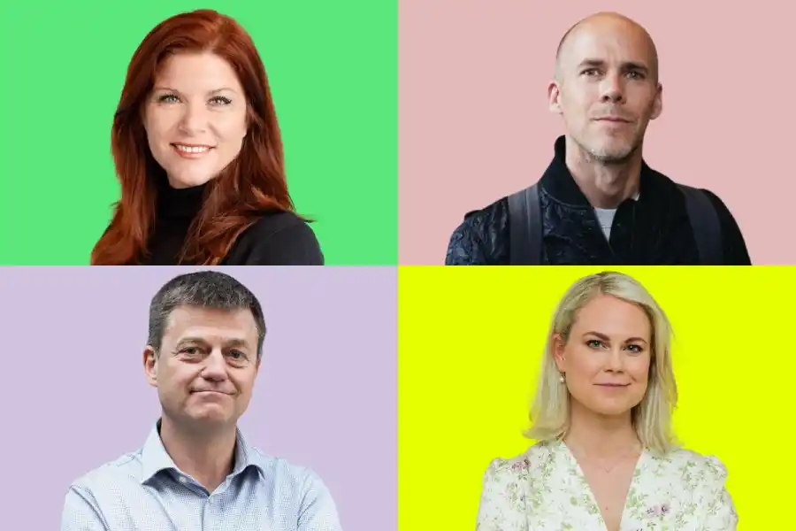 Karin Ebbinghaus, vd på Elonroad, Jonas Nyvang, vd på Stilride, Fredrik Hånell, chef över impact-investeringar på EIT Urban Mobility och Camilla Bergman, vd på Impact Loop. Foto: press.