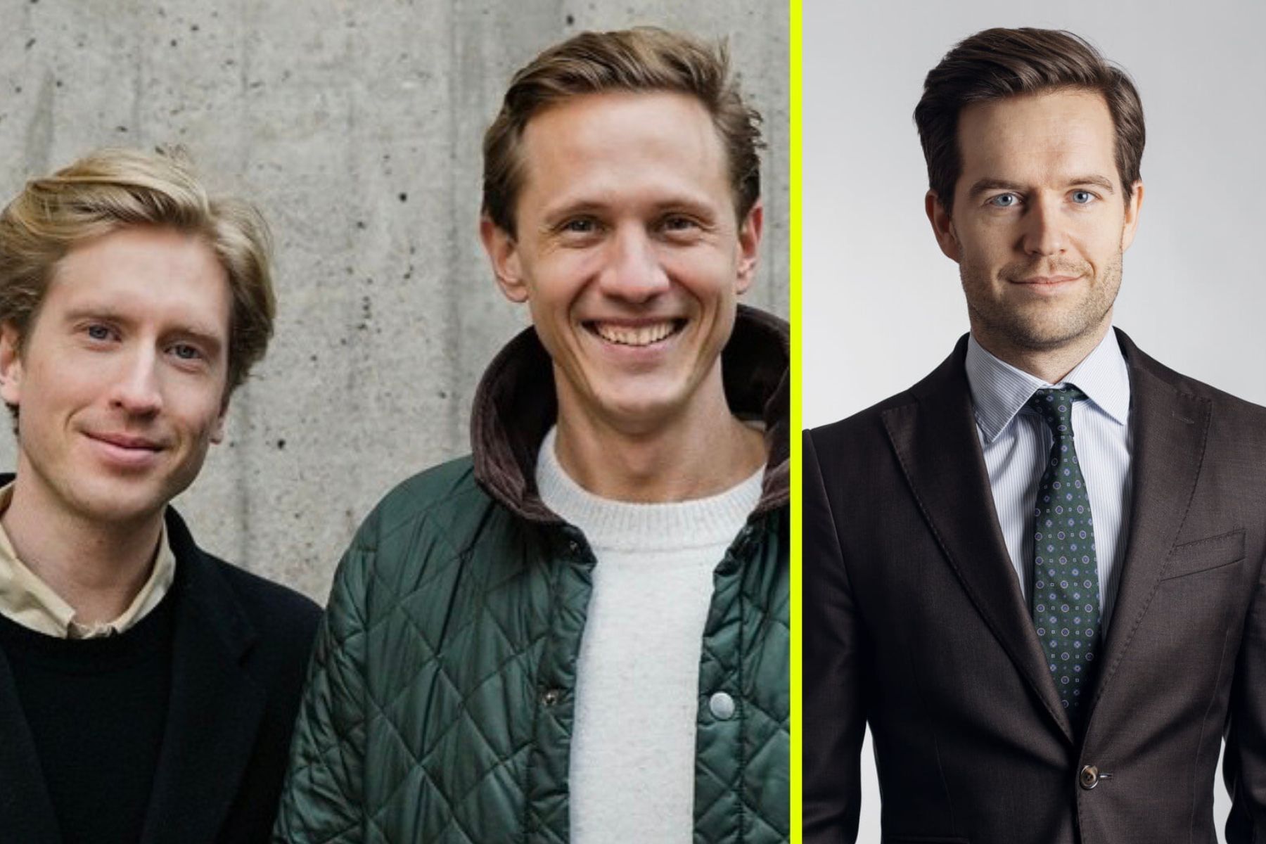 Veats grundare Andreas Karlsson och Christoffer Harlos samt advokat Peter Eriksson. Foto: pressbilder.