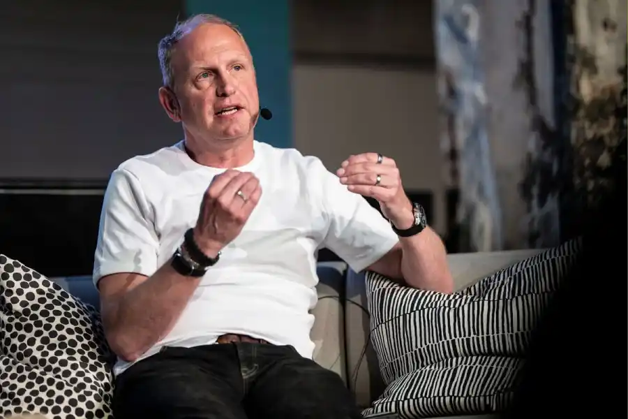 Henrik Henriksson, vd på det gröna stålbolaget Stegra, på BUILD. Foto: Jonas Borg.