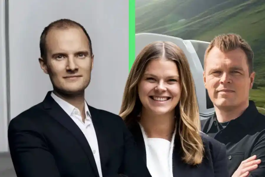 Tomas Ohlson och Einrides grundare Linnea Kornehed Falck och Robert Falck. Foto: pressbilder.