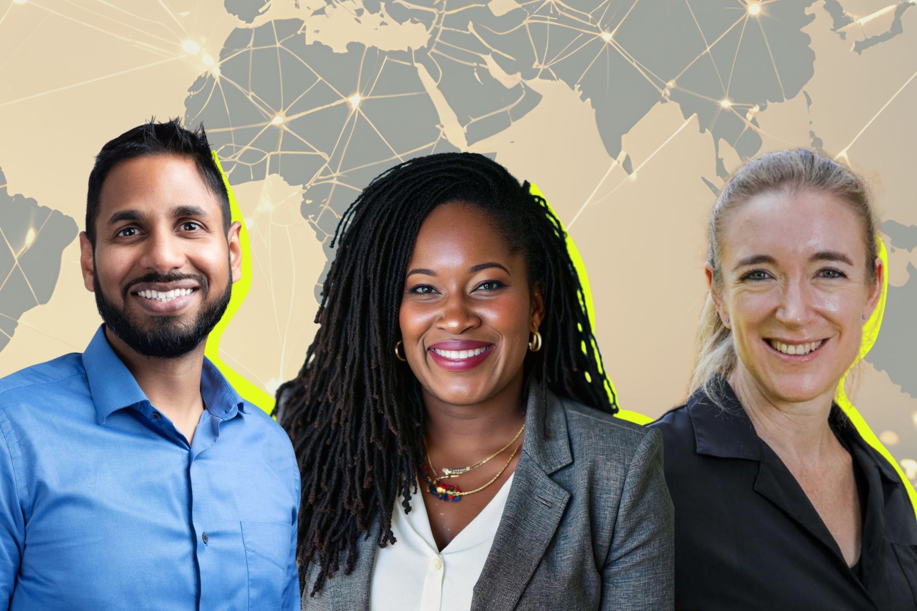 Lightrock partners Arul Thomas (left) and Lizzie Biney-Amissah (centre), and Norrsken22 managing partner Natalie Kolbe. Credit: Norrsken/Lightrock/Impact Loop design