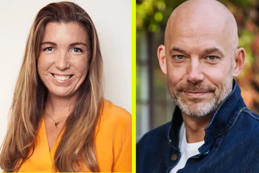 Sofia Hagelin, presschef och Stefan Öberg, vd på Tradera. Foto: pressbilder.