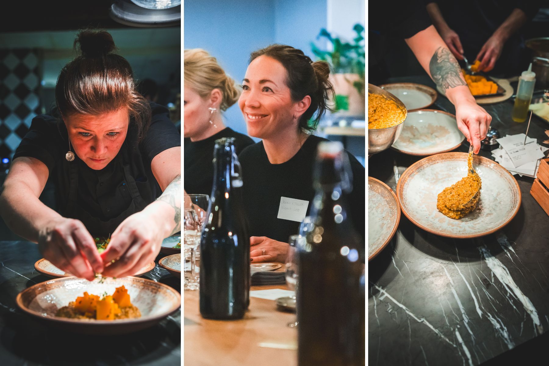 Jenny Kjellén, Impact Loop (i mitten) på en smakresa på Fotografiska. Foto: pressbilder.