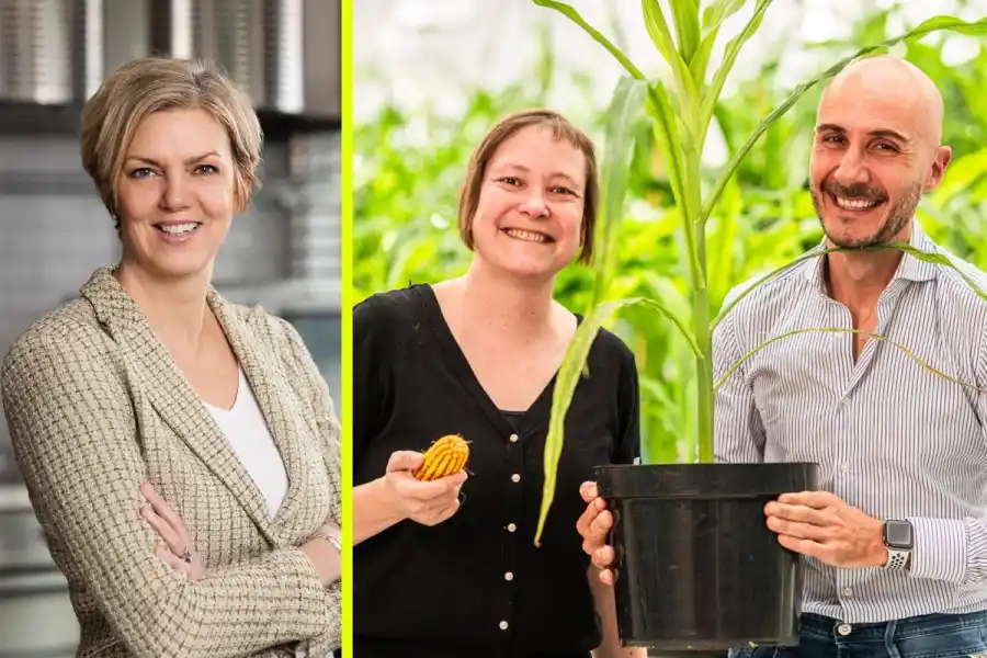 Marika King på Pinc, Hilde Nelissen och Giacomo Bastianelli på Rainbow Crops. Foto: Pressbild.