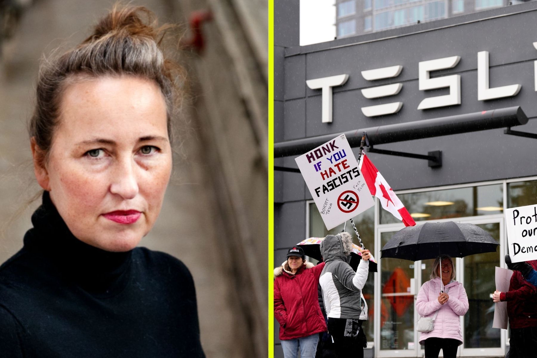 Anna Branten ser protesterna mot Tesla som något mycket större än som kritik mot Elon Musk som person. Foto: Pressbild/TT