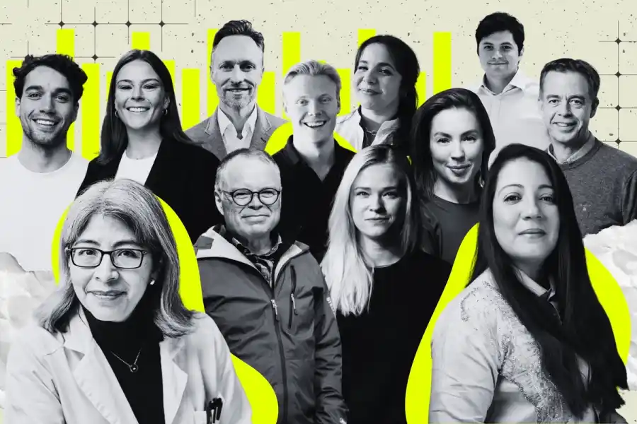 Några av entreprenörerna bakom bolagen i Impact Loops genomgång. Foto: press och grafik av Impact Loop