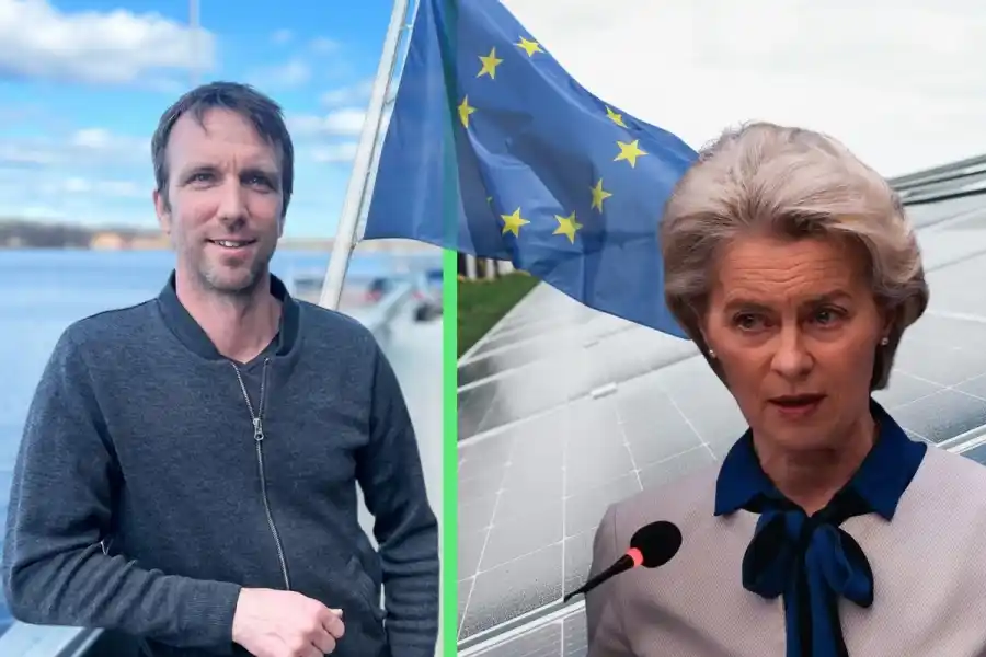 Jonas Genchel, medgrundare av Zparq och Ursula von der Leyen, EU-kommissionens ordförande. Foto: Pressbilder / Canva (montage).