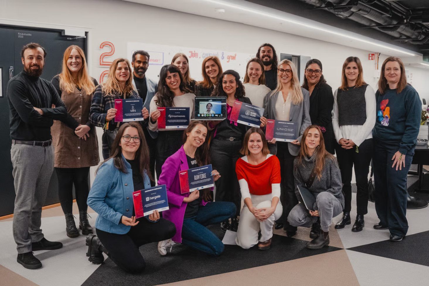 A showcase of the EIT Community Supernovas startup ecosystem. Celeste Reglá at front row, second from right.