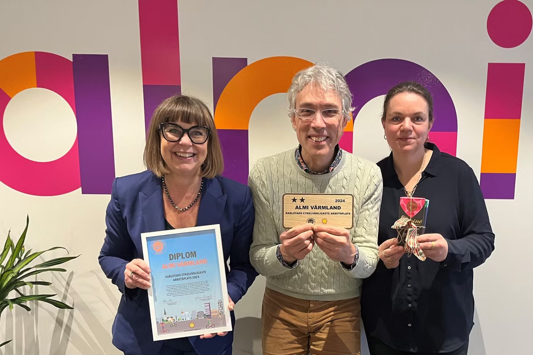 Anna Lundmark Lundbergh, Sebastian van den Bergen, Louise Larsson på Almi Värmland. Foto: Almi.