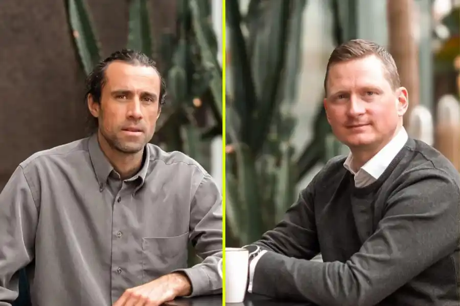 CheckWatts vd Dan-Eric Archer och Emaldos vd Steffen Bjerregaard. Foto: pressbild.