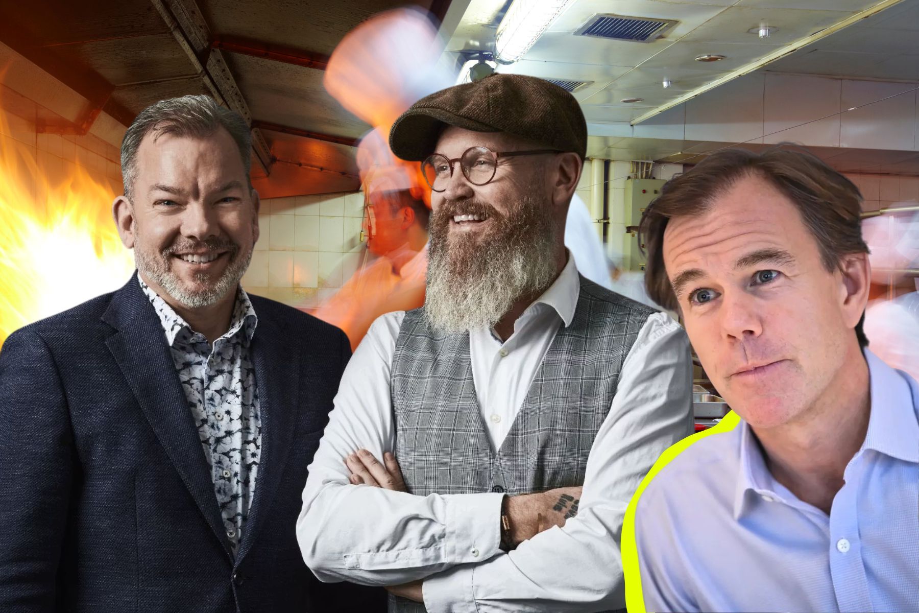 Nils Lekeberg och Jesper Wirén bredvid Karl-Johan Persson, H&M. Foto: pressbild.