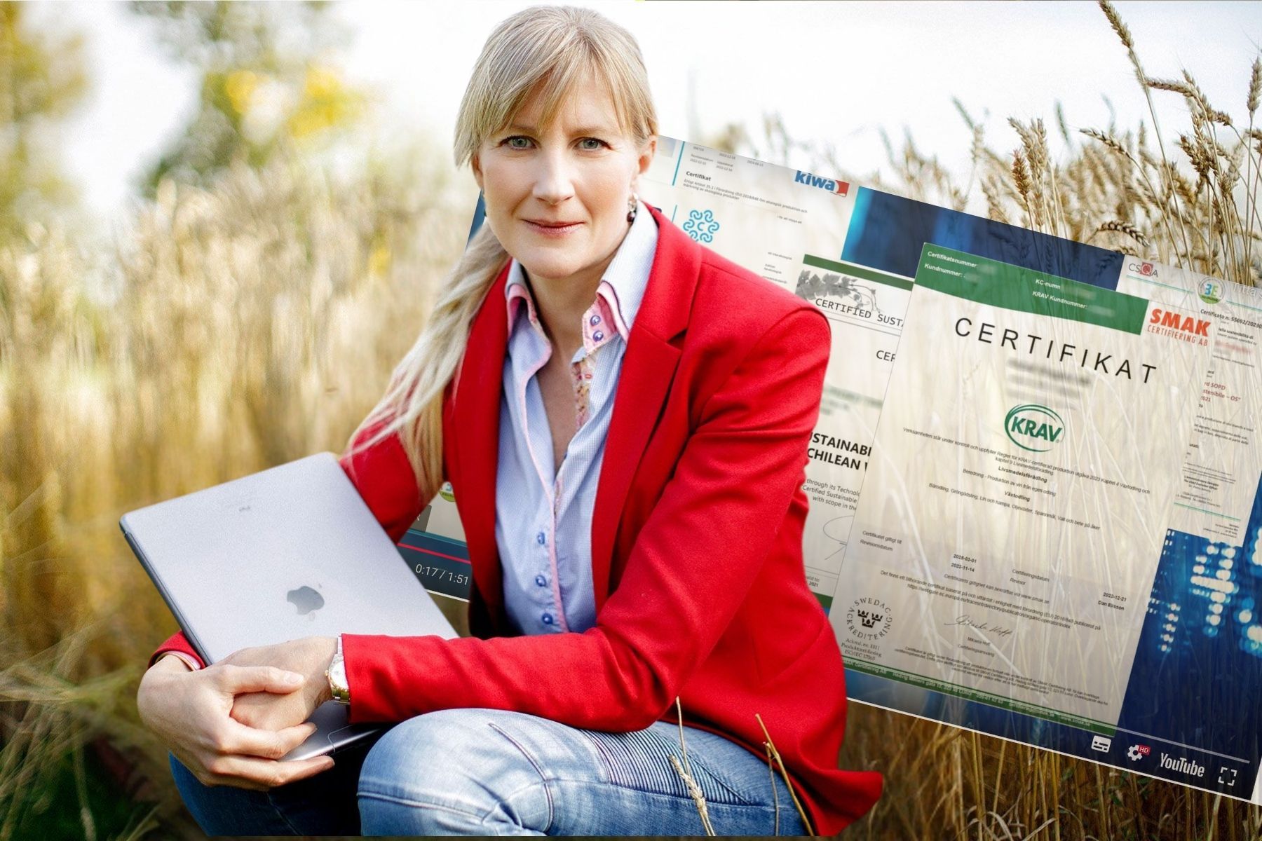Cecilia Ryegård, vd och grundare av Foodchain by Blockchain. Foto: Pressbild. Montage: Impact Loop.