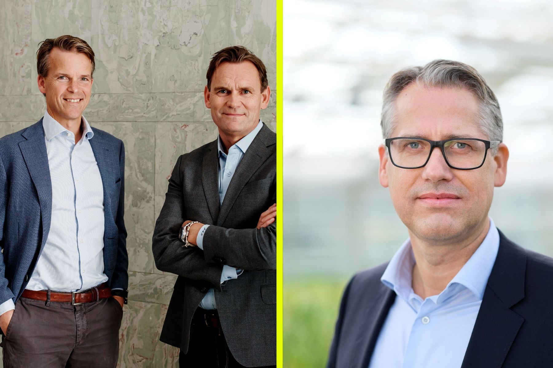 Jon André Løkke, vd för Njord Carbon, Bjarne Kveim Lie, partner på Verdane och Andreas Hörnfeldt, chef för nya affärer på Södra Innovation. Foto: pressbilder.