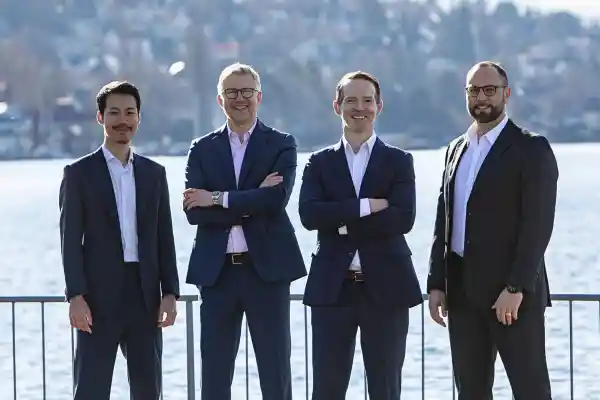 Emerald Technology Ventures' Kelven Lam (left), Helge Daebel, Clayton MacDougald and Michal Natora. Supplied