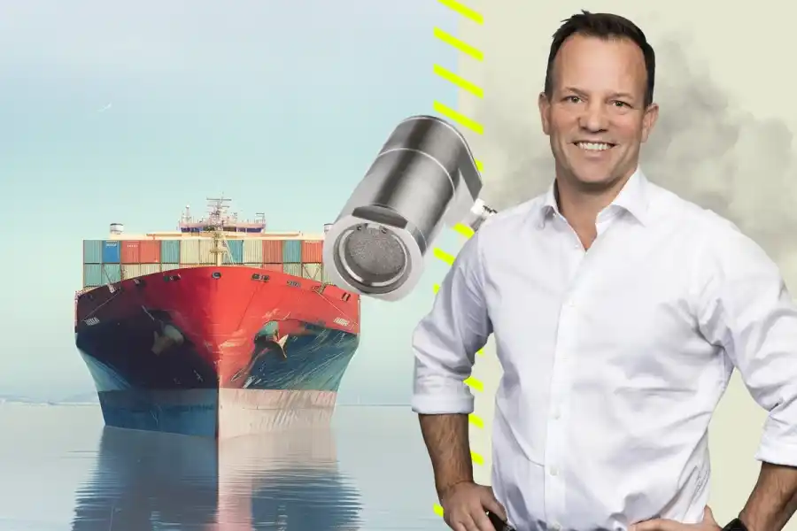 Johan Rask, vd för Insplorion, samt bolagets vätgassensor. Pressbilder.