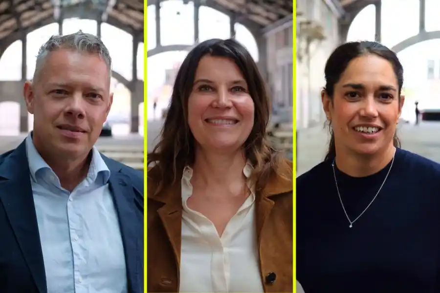 Magnus Lundin, investor at InnoEnergy (left); Katja Bergman, founding partner at Course Corrected; and Samira Aissi, impact investor and former senior investment manager at SEB Greentech VC. Credit: Siôn Geschwindt