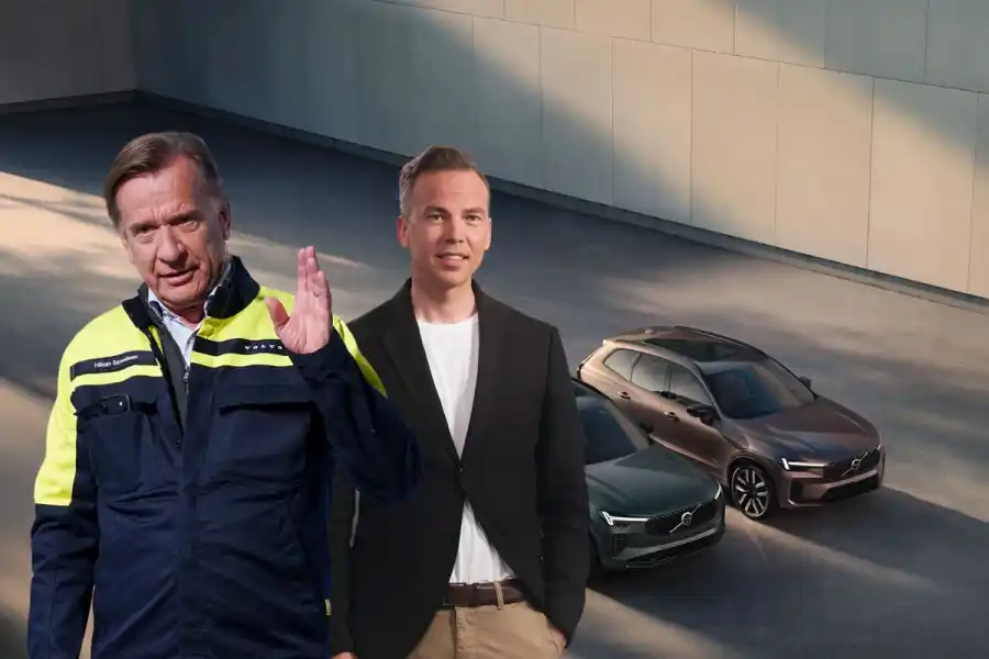 Håkan Samuelsson, vd på Volvo Cars samt bolaget CFO Erik Severinson. Pressbilder (montage).