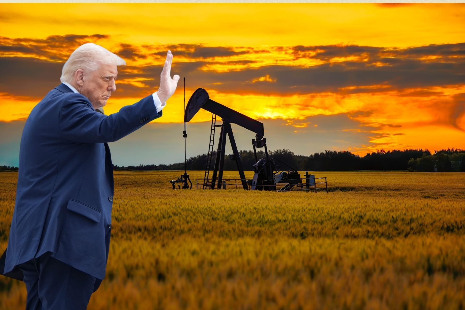 USA:s president Donald Trump. Foto: TT/Canva (montage).