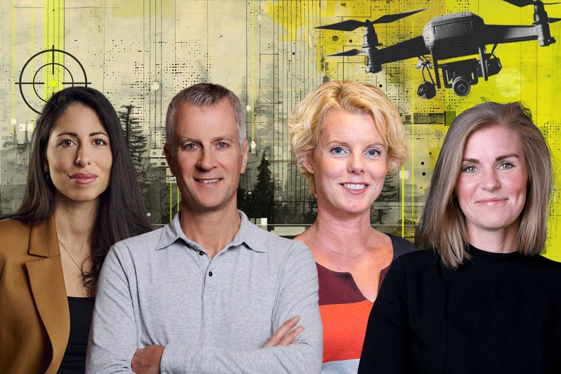 Susanne Najafi, Backing Minds, Joachim Karlsson, Almi Invest, Sofia Lindelöw, Norrsken och Catharina Sandberg, vd på Lead. Foto: pressbilder. Grafik av Impact Loop.