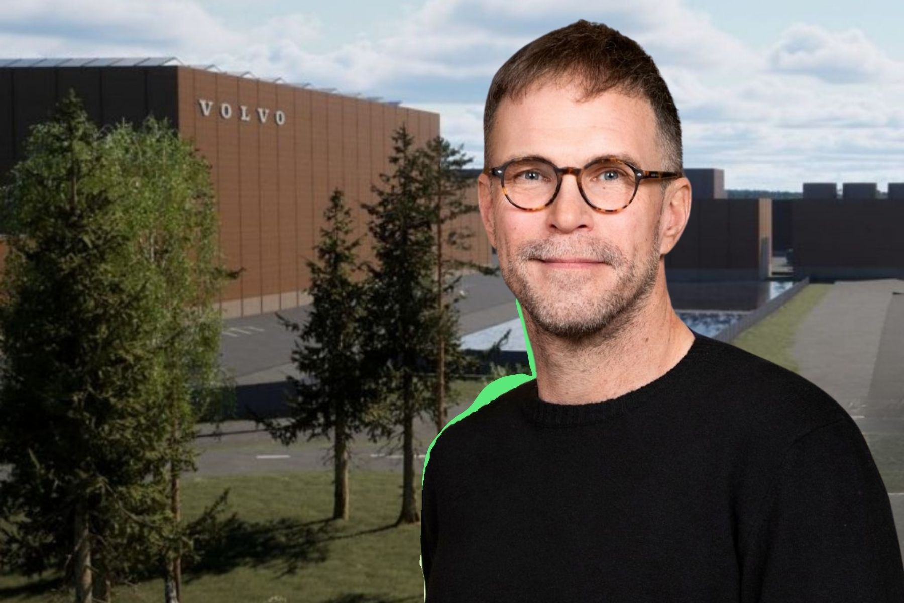Fredrik Agélen är projektledare för Volvos batterisatsning i Mariestad. Foto: pressbilder/Volvo (montage).