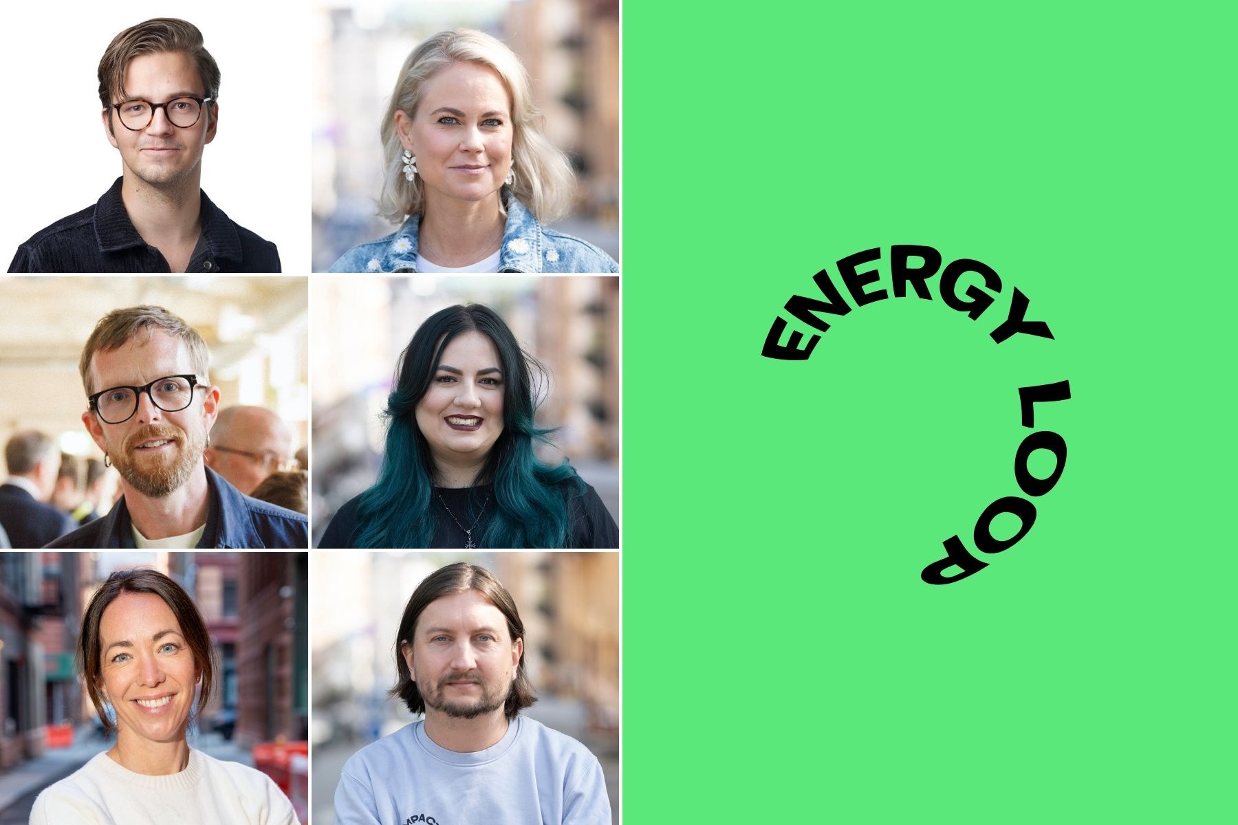 Teamet bakom Energy Loop: Gabriel Nilsson, Camilla Bergman, Andreas Jennische, Diana Demin, Jenny Kjellén och Johann Bernövall.