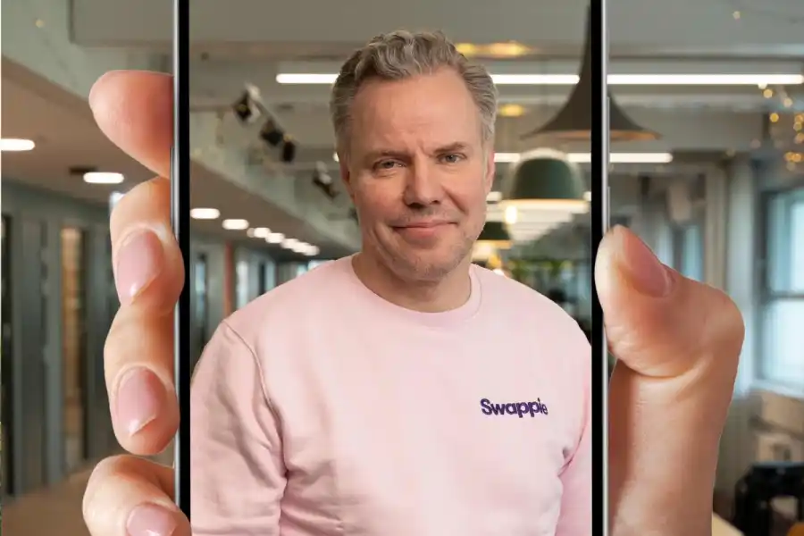 Jussi Lystimäki, vd på Swappie. Foto: Pressbilder (montage).