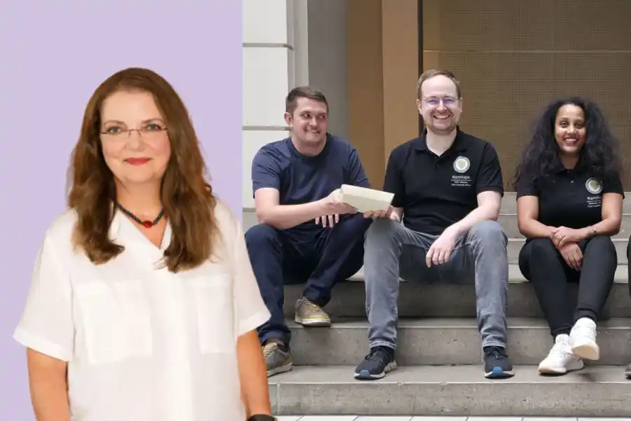 Sabine Wolff, principal at IBB Ventures (left) with the team at Nanolope. Press photos
