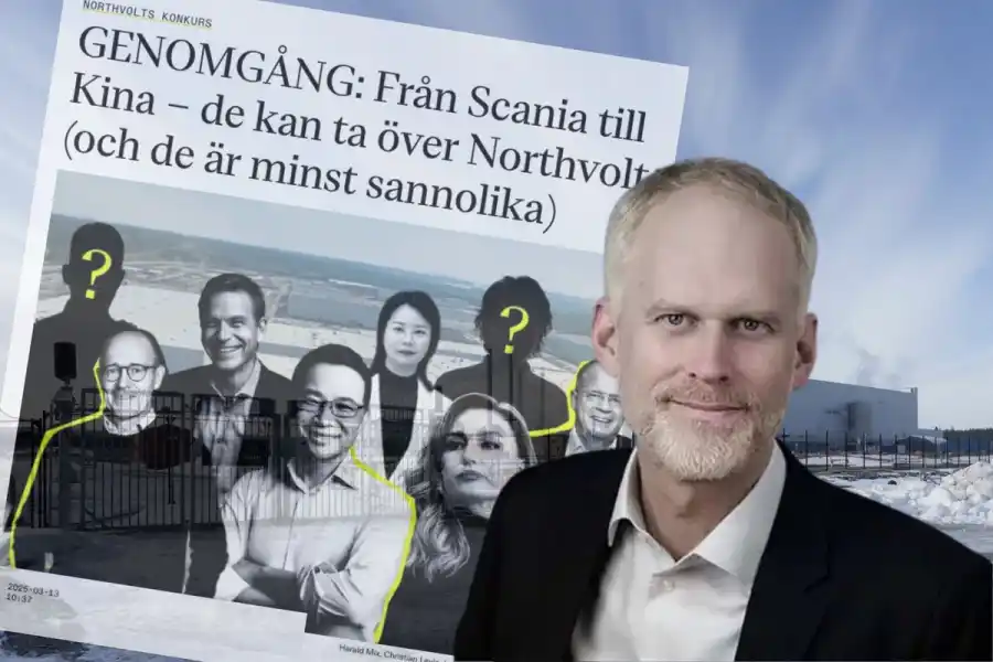 Konkursförvaltaren Mikael Kubu har Northvolts framtid i sina händer. Foto: Pressbilder/TT. Grafik: Impact Loop.