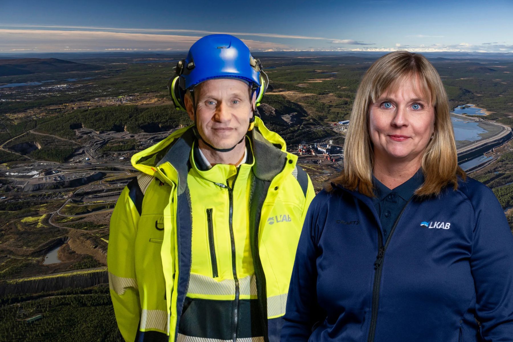 Johan Menckel, vd och koncernchef, och Monika Sammelin, områdeschef i Malmberget på LKAB. Foto: pressbilder.