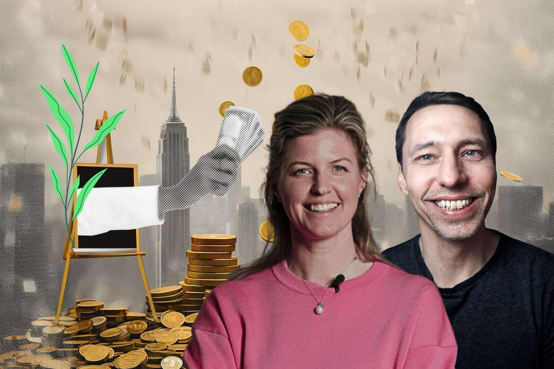 Sara Resvik, managing partner på Backing Minds och Johan Attby, general partner på Norrsken Accelerator. Grafik: Diana Demin