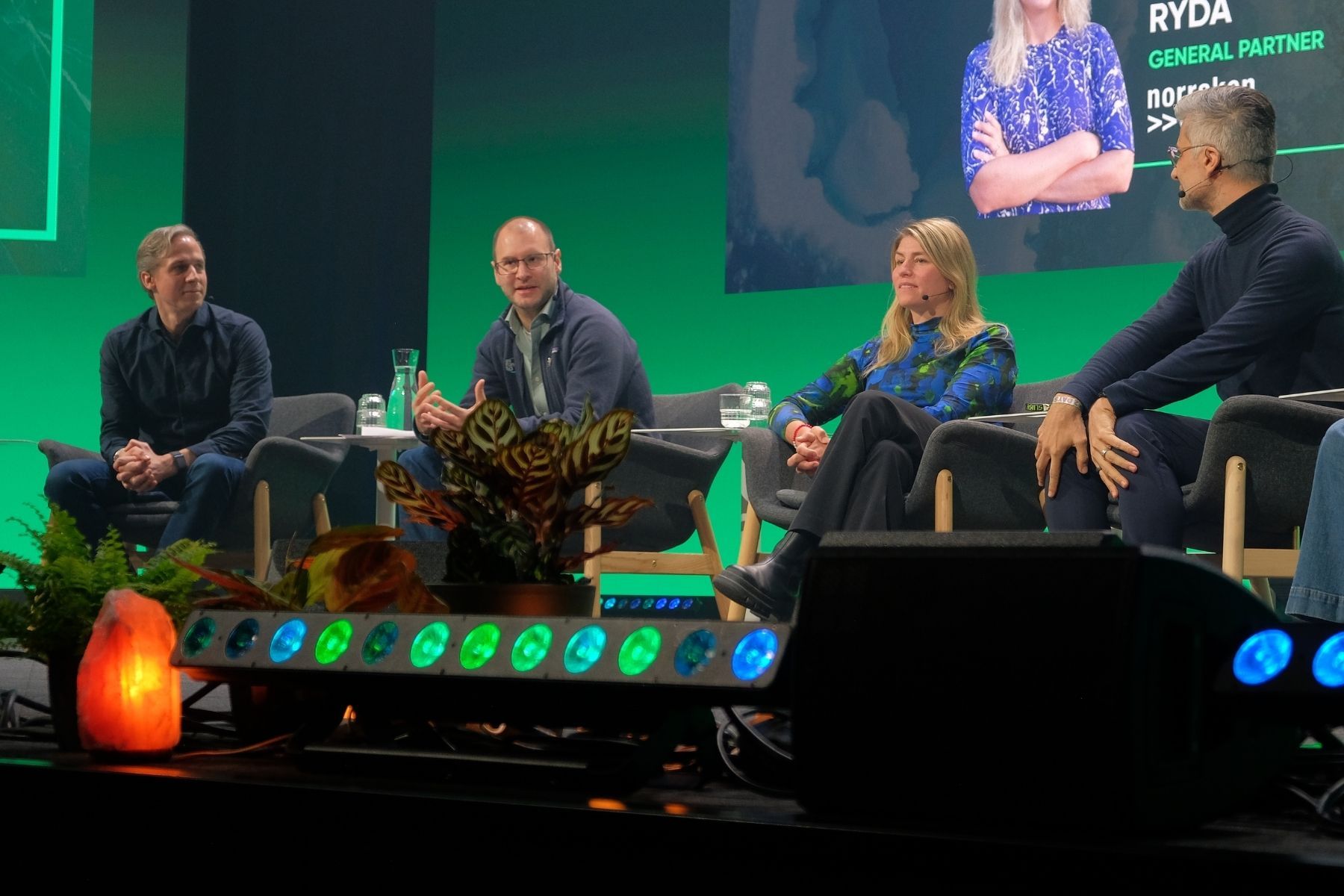 From left: Christopher Steinau (Lightrock), Torben Schreiter (Extantia), Rebecka Löthman Rydå (Norrsken Evolve), Danijel Višević (World Fund). Credit: Siôn Lawrence-Geschwindt for Impact Loop