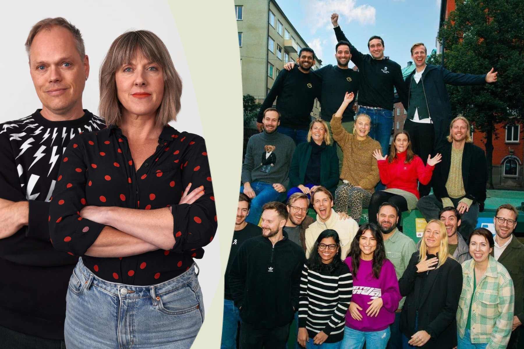 Frida Berry Eklund och Ola Spännar på Klimatkollen (foto: Jona Granath). Teamet bakom Bower (foto: privat).