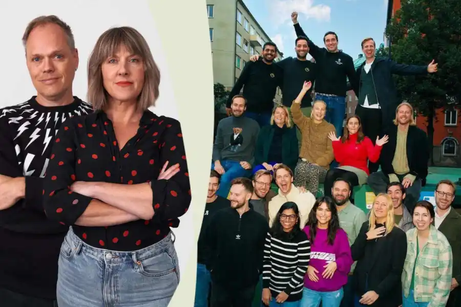 Frida Berry Eklund och Ola Spännar på Klimatkollen (foto: Jona Granath). Teamet bakom Bower (foto: privat).