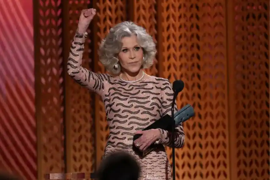 Skådespelaren och klimataktivisten Jane Fonda. Foto: TT.