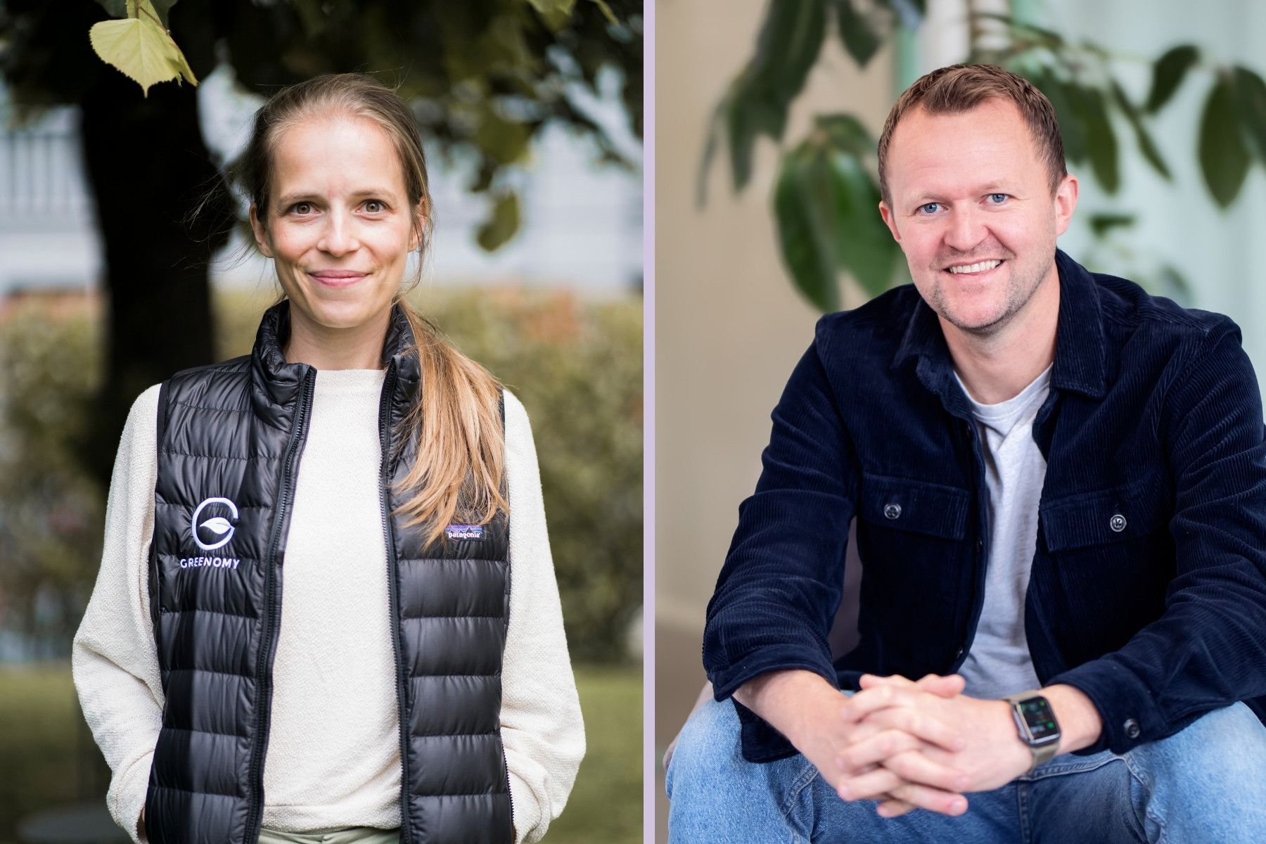Marlies Gevaert, kommersiell chef på Greenomy och Daniel Gadd, vd på Position Green. Foto: Pressbilder.