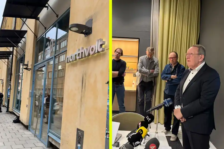 Northvolt is holding a press conference regarding the bankruptcy. Photo: Impact Loop.