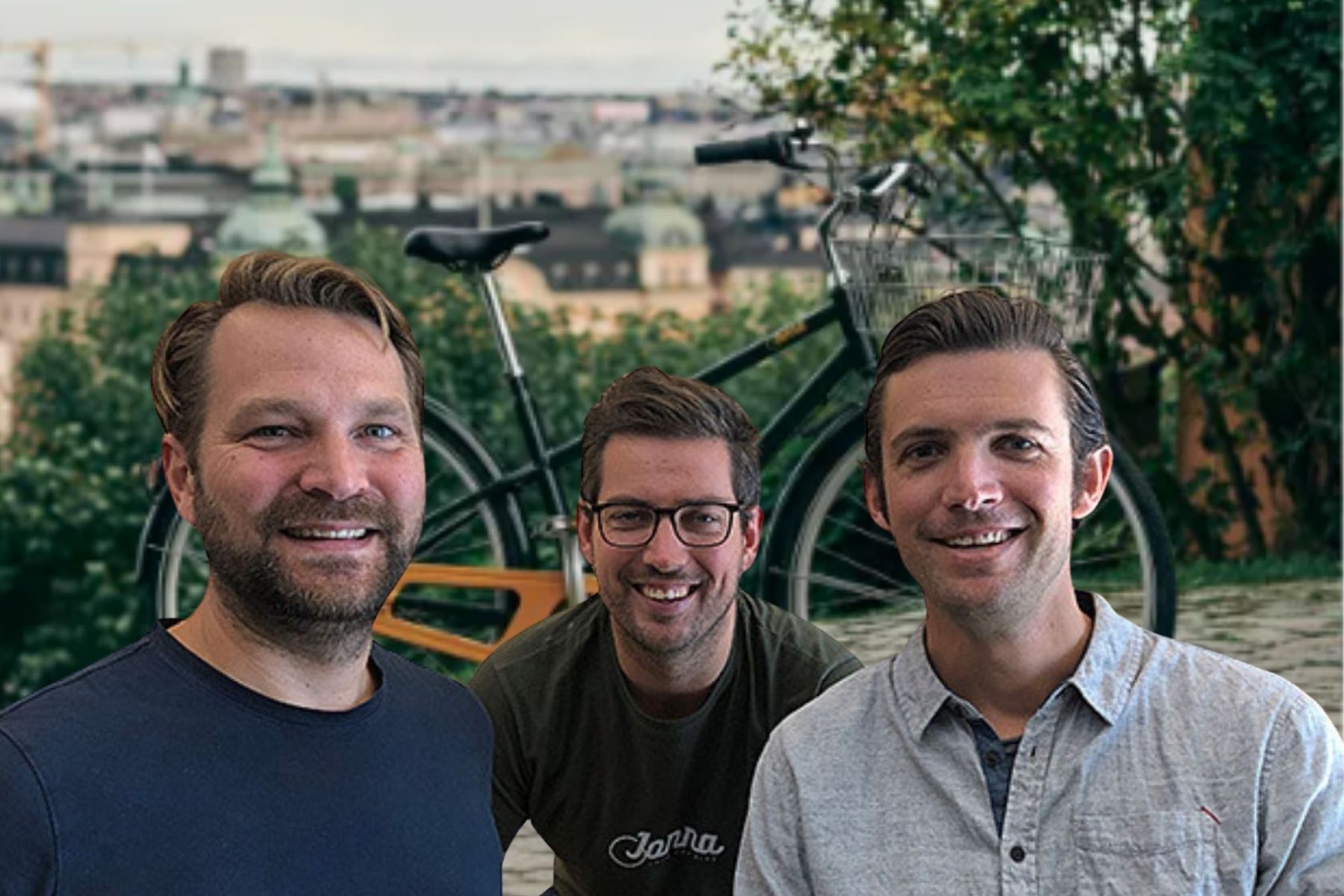 Erik Klerelid, Martin Sjögren och Fredrik Karlberg, grundare av Jonna Bike. Foto: Press.