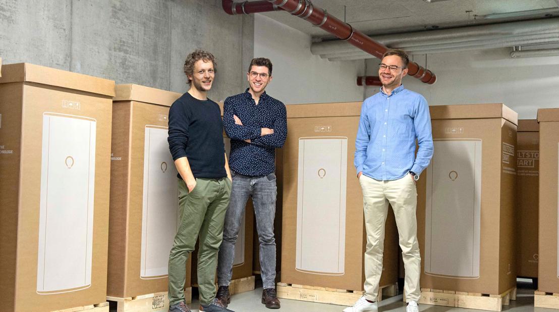 Felix Kiefl (left), Michael Peither(centre), and Jakob Bitner founded Voltstorage in 2016 as spin-off from the Technical University of Munich (TUM). Credit: Voltstorage