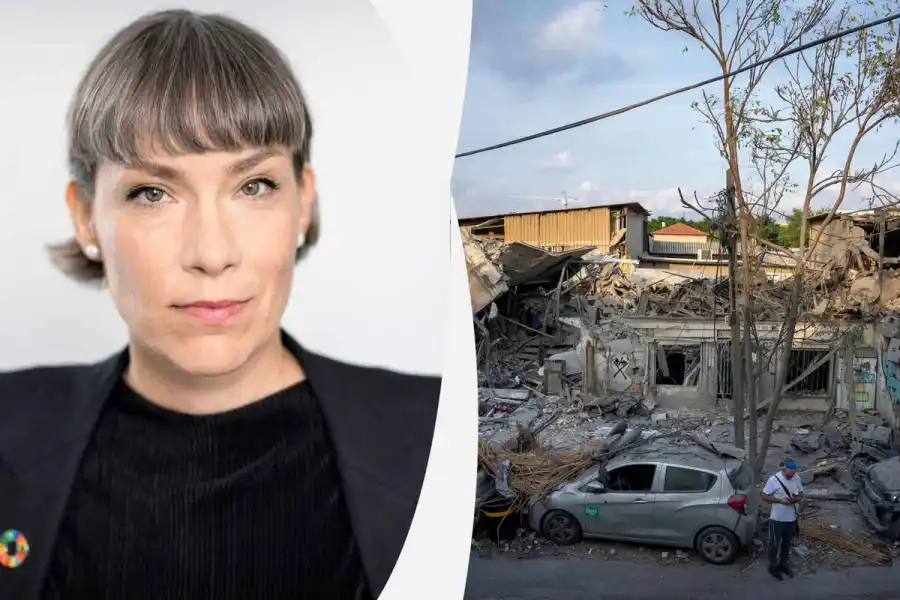 Darja Isaksson, generaldirekt för Vinnova som nu ställer in Sweden Israel Innovation Days. Kvarter i Tel Aviv på sönsdagen. Foto: Oded Balilty/TT.